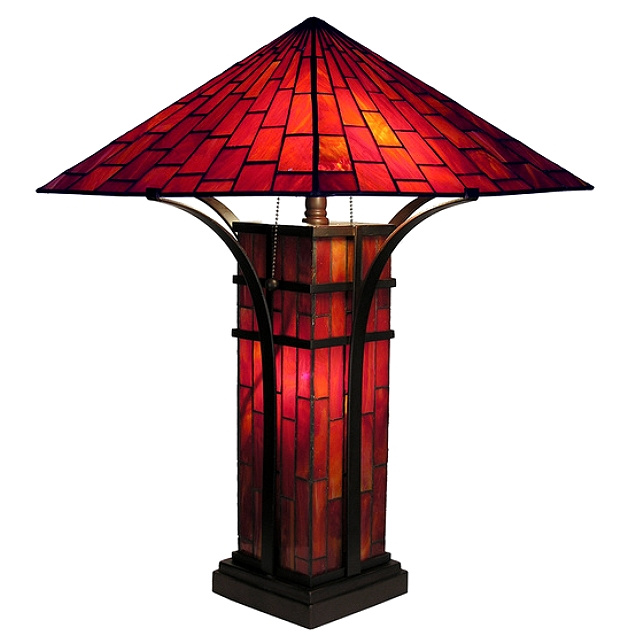 Mission Stained Glass Table Lamp, Stained Glass Table Lamp Base